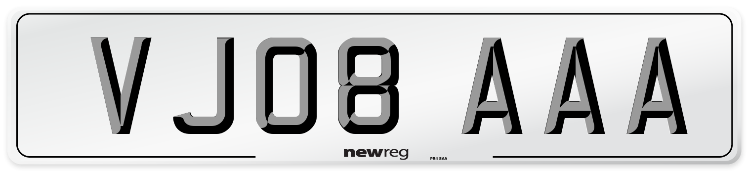 VJ08 AAA Number Plate from New Reg